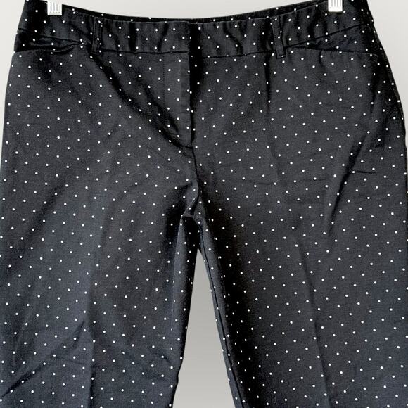 Liz Claiborne Classic Career Crop Tapered Ankle Pants Size 12 Black White Polka - Picture 4 of 13